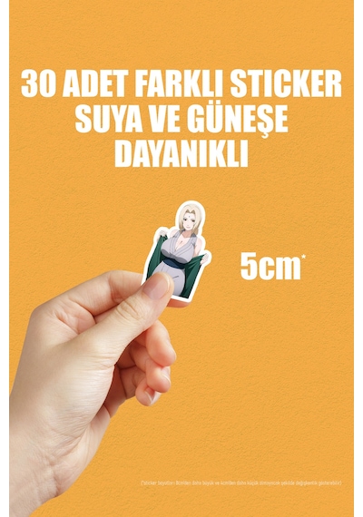 Naruto Ve Shippuuden Anime Telefon Laptop Bullet Journal Yapışkanlı Folyo Sticker Paketi 30 Adet Çok Renkli