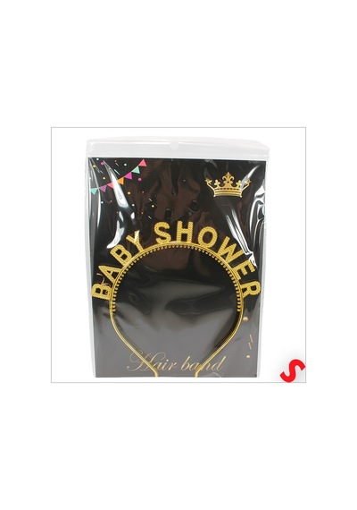 Baby Shower, Parlak Metal Görünümlü Plastik Taç - Altın 0-99