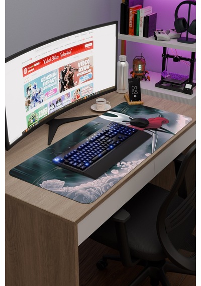 Hollow Knight Silksong Dikişli Kauçuk Oyuncu Mousepad V3 - 90x40 Xxl Gaming Mouse Pad