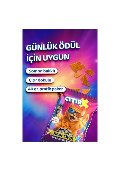 Çıtır X Kedi Cipsi Somon Etli Kedi Ödülü 40gr