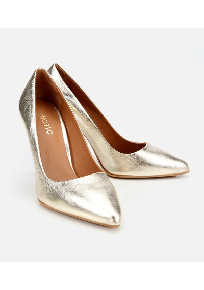 Hotiç Kadın Deri Gold Yüksek Topuklu Stiletto Çok Renkli