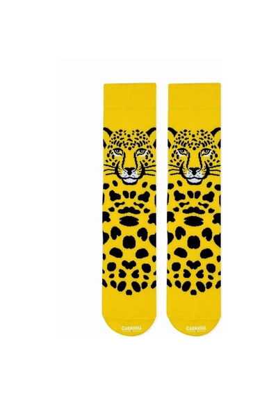 Carnaval Socks Leopar Desenli Renkli Çorap Çok Renkli