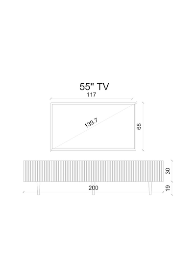 Capella Country Beyaz Mdf 5 Kapak Duvara Monte 200 Cm Tv Ünitesi