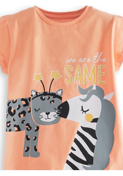Zebra ve Leo Kız Çocuk T-shirt Şort Takım