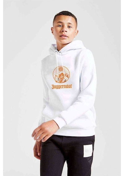 Tshirthane Juggernaut Baskılı Unisex Çocuk Kapüşonlu Beyaz Sweatshirt (528602287) Beyaz