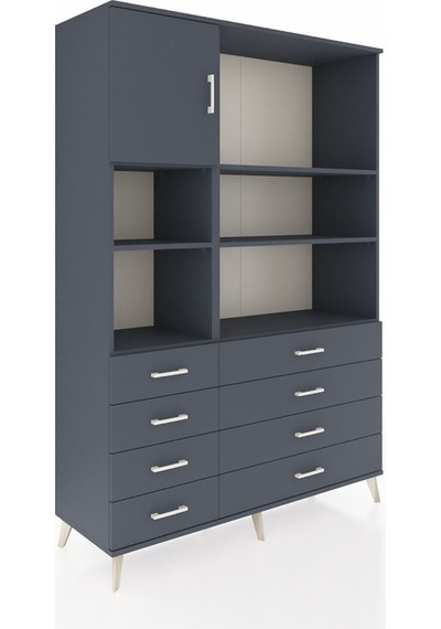 Hyperion Dolap 7 Raflı 8 Çekmeceli Tek Kapaklı 132x44x195 Antrasit-antrasit/antrasit Antrasıt/antrasıt Hyperion Dolap 7 Raflı 8 Çekmeceli Tek Kapaklı 132x44x195 Antrasit-antrasit/antrasit Antrasıt/antrasıt