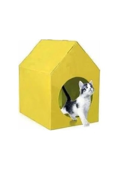 Temel Özel Üretim Plastik Kedi Köpek Evi Sarı Platik Sokak Hayvanları İçin Kedi Evi Katlanır