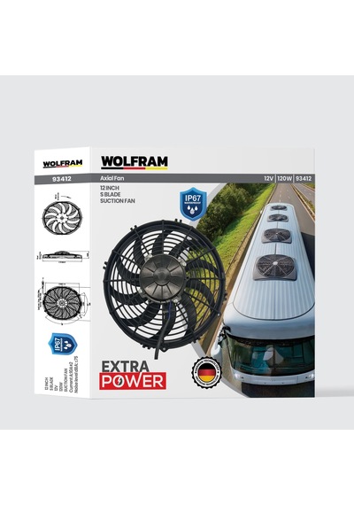 Axial Fan 12 İnch S Kanat Ip67 Su Geçirmez Wolfram 93412