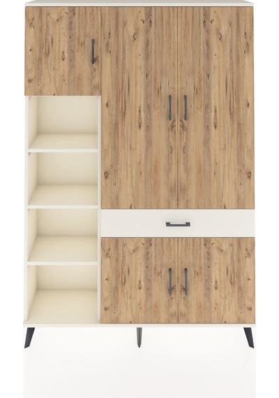 Arges Dolap 8 Raflı Tek Çekmeceli 5 Kapaklı 132x30x195 Aytaşı... Aytaşı