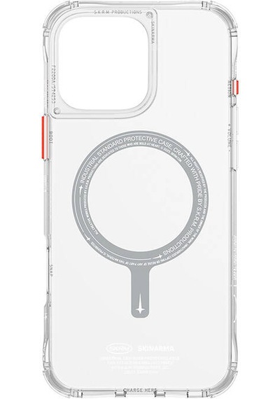 Apple iPhone 16 Pro Uyumlu Kılıf Magsafe Şarj Özellikli Şeffaf Airbag Tasarımlı Skinarma Saido Şeffaf
