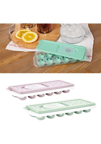 Mini Kapaklı Silikon Buzluk - Kolay Çıkarım Güvenli Istifleme Kompakt Tasarım Kırılmaz Gıdayla Uyumlu Üst Üst Çok Renkli