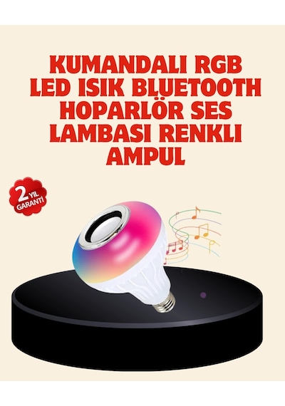 Hubrendy  Bluetooth Bağlantılı Rgb Led Ampul Şık Ve Fonksiyonel