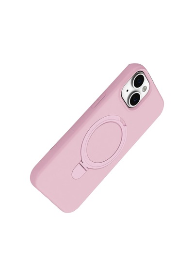 Apple iPhone Uyumlu  14 Uyumlu Regal Magsafe Standlı Kapak - Açık Pembe