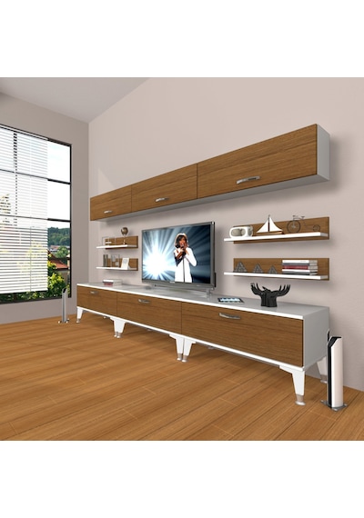 Decoraktiv Eko 8y Slm Silver Tv Ünitesi Tv Sehpası Beyaz - Ceviz