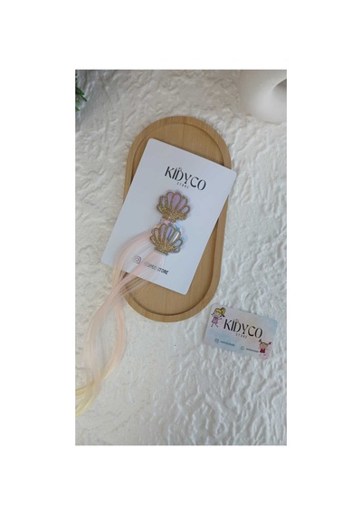 İstiridye Model Renkli Saçlı Pens Toka 1 Çift Çok Renkli