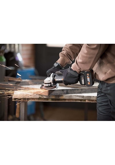 Worx WX812.9C 20 V 2.0 Ah 125 MM Kömürsüz Profesyonel Tek Akülü Şarjlı Avuç Taşlama