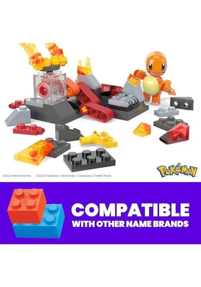 Brands Pokemon Action Figure Yapı Oyuncakları, Charmander&apos In Ateş Tipi Spin, 81 Parça, 1 Yapılabilir Karakter Ve Dönüş Hareketi, Çocuklar İçin