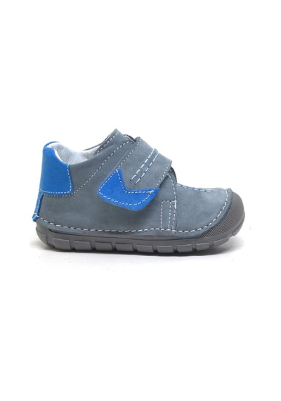 Rakerplus Popeye Hakiki Deri Gri Mavi İlk Adım Unisex Bebek Ayakkabısı Gri