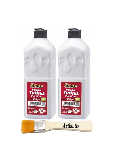 Beyaz Tutkal 250 Gr 2 Adet Ve Fırça Brons Beyaz Mobilya Yapıştırıcısı Tutkalı 250 Gr Ahşap Tutkalı Su Bazlı Çok Amaçlı
