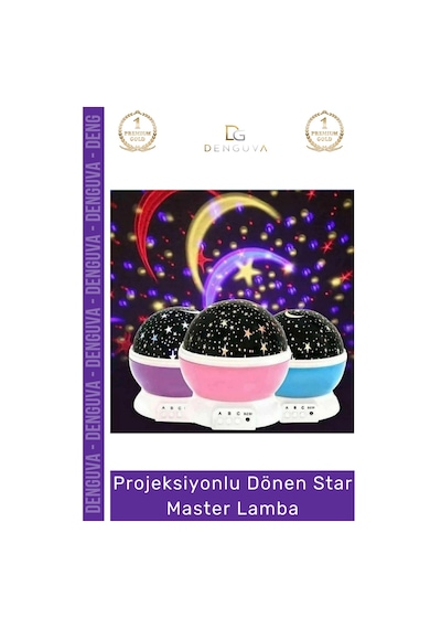 Projektörlamba Projektör Gece Lambası Çok Renkli Döner Başlıklı Usb Pilli Şık Çocuk Bebek Odası Lam