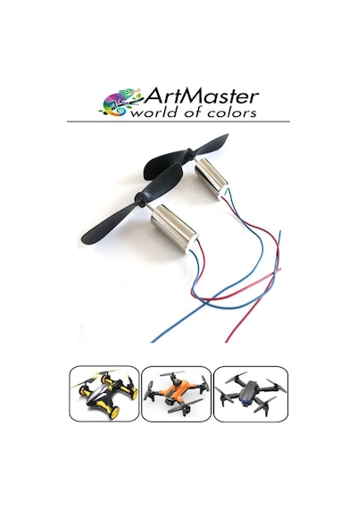 Mini Drone Motoru 2 Adet Çekirdeksiz Yüksek Hızlı Güçlü Deney Dc Dron Motoru Uçak Mini Drone Motoru Okul Helikopter