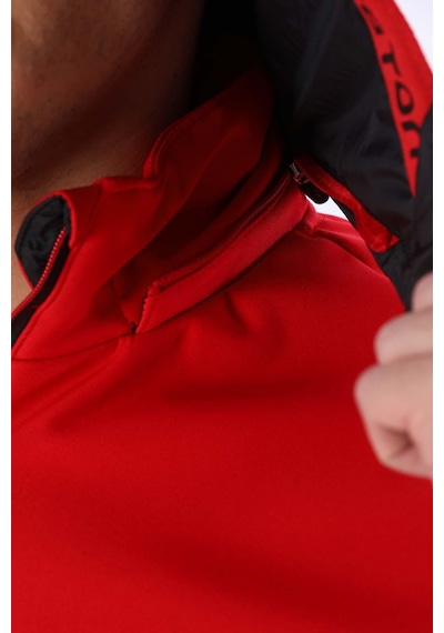 Maraton Sportswear Regular Erkek Kapşonlu Uzun Kol Outdoor Kırmızı Ceket 20384 Kırmızı