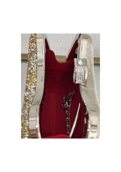 Linalya Jewelry Gold & Gümüş Detaylı Abiye Model Çanta Çok Renkli