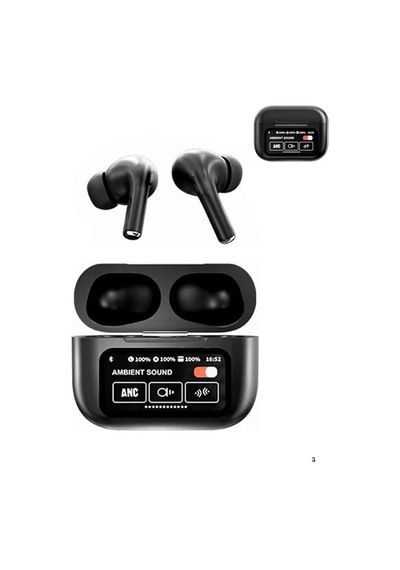 Mey İthalat Yeni Nesil Anc Özellikli Çhassasiyet Cevaplayan Dokunmatik Ekranlı Bluetooth Kulaklık Siyah Diğer