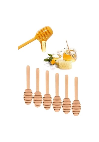 Sirus Kamptek Ahşap El Yapımı Doğal Mini Bal Kaşığı, 6,5 Cm, 6'li Set Diğer