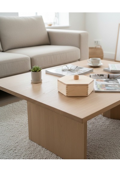 Minimalist Tasarım Sevenler İçin Minimalist Ahşap Altıgen Kutu El İşçiliği Takı Ve Aksesuar Kutusu