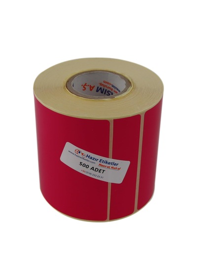 Pp Opak Renkli Etiket 90mm X 90mm Ruloda 500 Adet 40mm Kuka Çapında Cam Yüzeylere İz Bırakmayan Etiket Pembe Diğer
