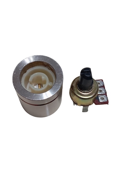 10 Adet Alüminyum Ses Kontrol Gümüş Pot Başlığı 20x22mm 6mm D Tip Mile Uygun