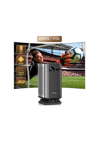 Byintek P70X 1080p Full HD 300ANSI Taşınabilir DLP Mini Projeksiyon Cihazı - TOF Lazer Otomatik Odaklamalı, Entegre 10000 mAh Bataryalı Byintek P70X 1080p Full HD 300ANSI Taşınabilir DLP Mini Projeksiyon Cihazı - TOF Lazer Otomatik Odaklamalı, Entegre 10000 mAh Bataryalı