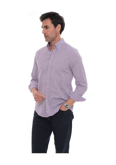Slim Fit Uzun Kol Yaka Düğmeli Nefes Alan Keten Hediye Kutulu Erkek Gömlek Fs-004548 - Lila-3237 Slim Fit Uzun Kol Yaka Düğmeli Nefes Alan Keten Hediye Kutulu Erkek Gömlek Fs-004548 - Lila-3237