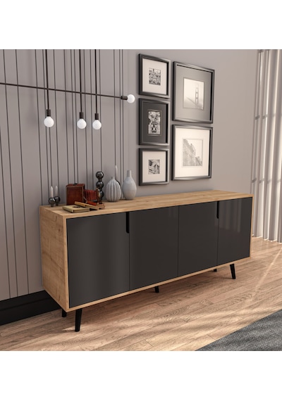 Latina Modern Konsol 180 Cm Safir Meşe - Antrasit Latina Modern Konsol 180 Cm Safir Meşe - Antrasit