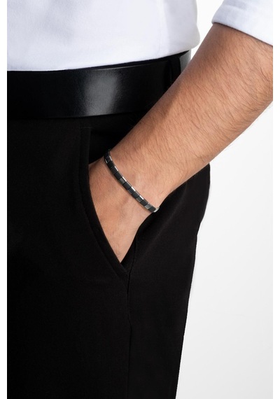 Hematit Taşlı 21 Cm Gümüş Erkek Bileklik Gri 47263611
