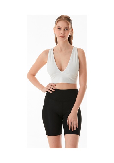 Fullamoda Basic Fitilli Kaplı Büstiyer Beyaz
