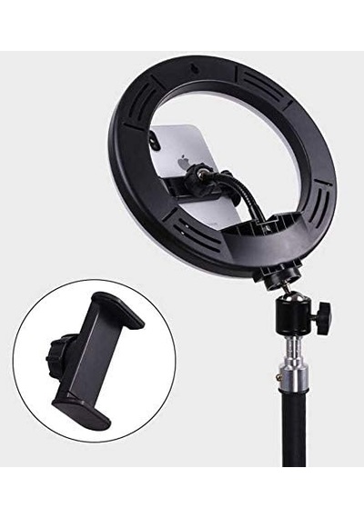 Ring Light Youtuber Tictok Makyaj Işıklı Telefon Tutucu 20cm + 2.2m Tripod M20 Siyah