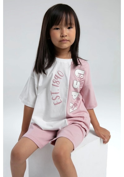 U.S. Polo Assn. Kız Garson Bermuda Takım - Soft Pembe Soft Pembe