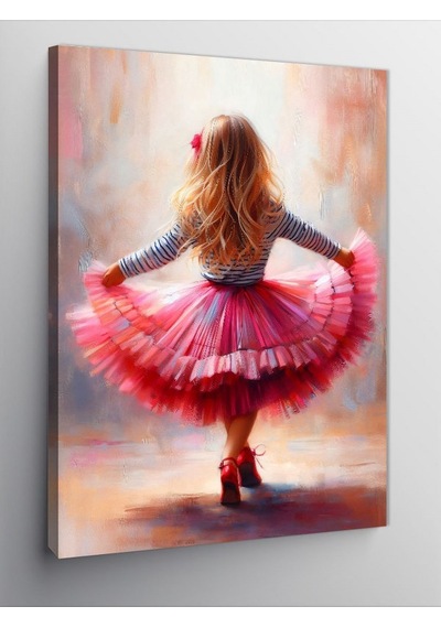 Kanvas Tablo Pembe Tütüyle Küçük Kız 50cmx70cm