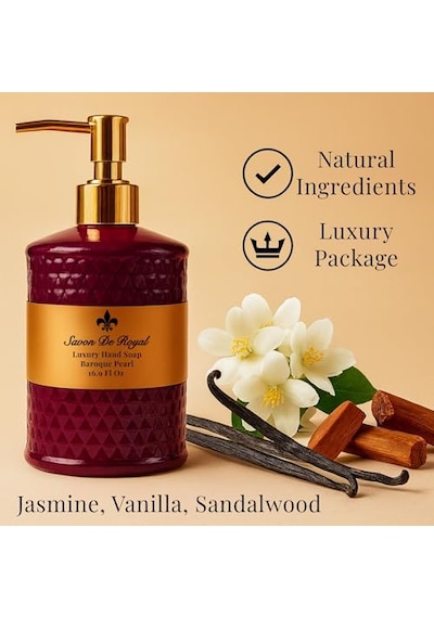Savon De Royal Luxury Vegan Sıvı Sabun Baroque Pearl 500 Ml, Meyvemsi, Yasemin, Vanilya, Sandal