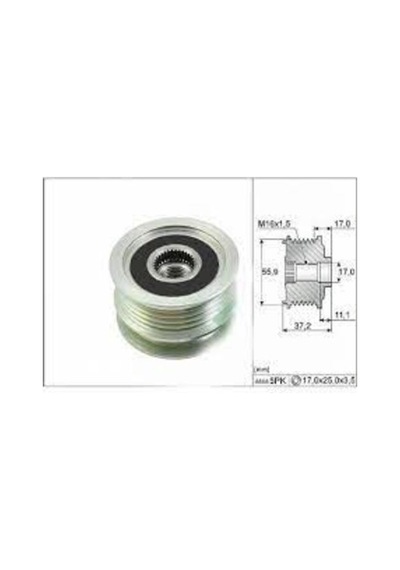 Zenon Rn2136 Alternatör Kasnağı Clio Iı 9805 Clio Symbol 02 Kangoo 05 Symbol Iı 08 Logan 04 Sandero 08 1.4 16v 1.5 Dcı 1.6 16v 5 Kanal 8200113636