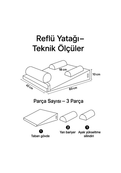 Dizanor 15 Açılı Modüler Bebek Eğimli Destek Yatağı Aloevera Kumaş 4'ü 1 Arada Yıkanabilir Kılıf