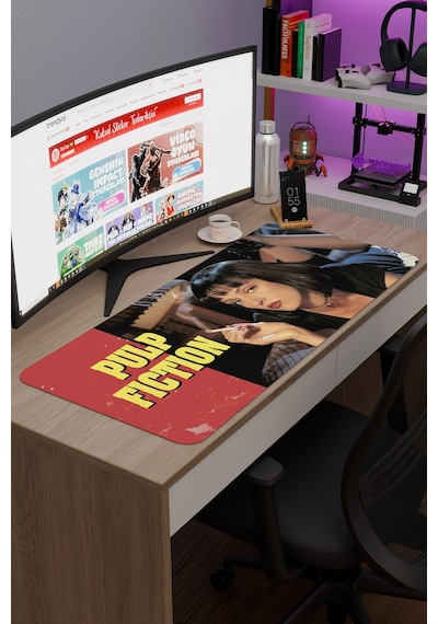 Pulp Fiction Ucuz Roman Tarantino V4 90x40 Xxl Gaming Kauçuk Kaymaz Taban Mouse Pad Fare Altlığı