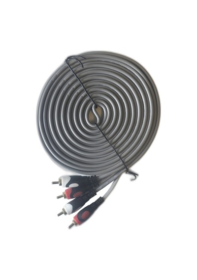 2 Rca 2 Rca Stereo Ses Kablosu 5m Amfi Tv Hoparlör Ses Sistemi Bağlantı Kablosu Gri