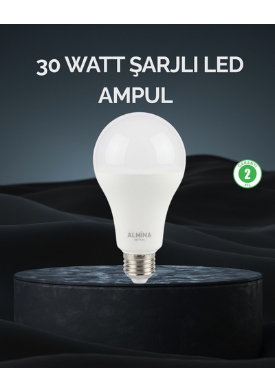 Şarjlı - 691 - Led Ampul 30 Watt - Csmo-tex - Soğuk Beyaz