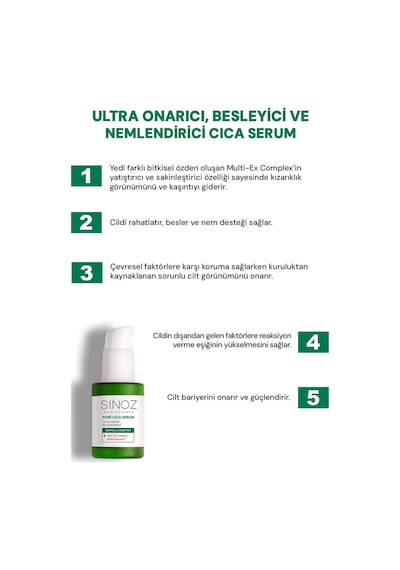 Sinoz Pure Cica Ultra Onarıcı ve Besleyici Bakım Serumu 30 ML