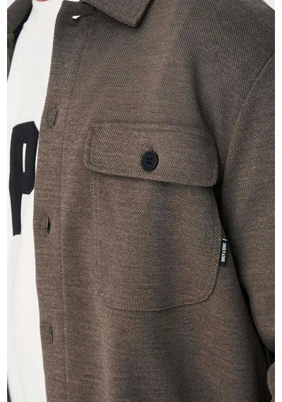 Only & Sons Erkek Onsnewkodyl Çift Cep Detaylı Uzun Kol Gömlek 22021279 Kahverengi