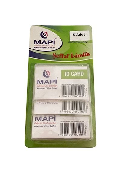 Mapi Şeffaf İsimlikler Blister 54x86 Mm 5'li Paket