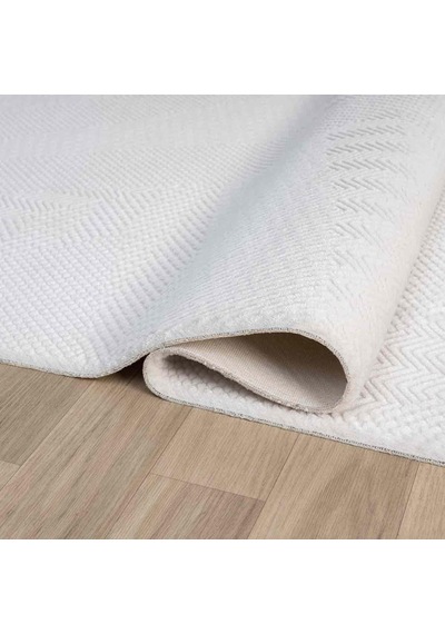 Krem Ton Sür Ton Kabartmalı Modern Halı - Mk0556krl